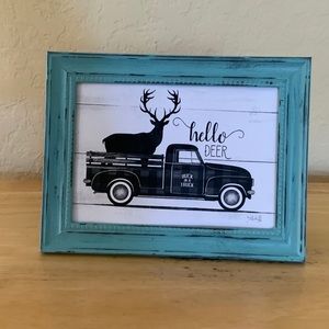 Farmhouse Deer & Truck picture 5x7 w/frame